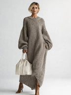 Morgan™ | Vestido largo de punto grueso oversize de manga larga