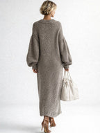 Morgan™ | Vestido largo de punto grueso oversize de manga larga