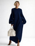 Morgan™ | Vestido largo de punto grueso oversize de manga larga