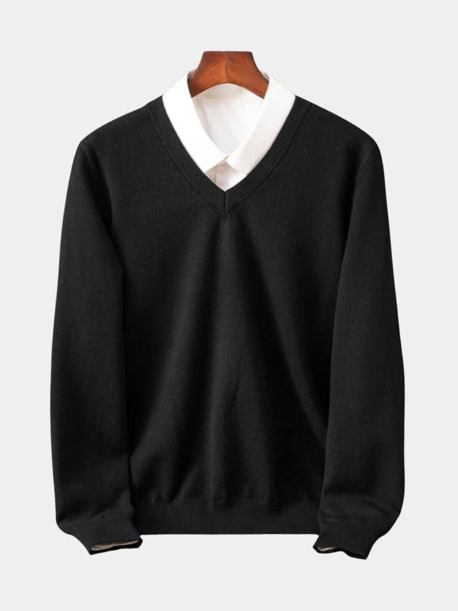 Oliver™ | Jersey de cachemira de hombre con cuello de pico