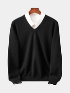 Oliver™ | Jersey de cachemira de hombre con cuello de pico