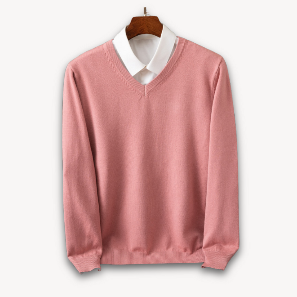 Oliver™ | Jersey de cachemira de hombre con cuello de pico