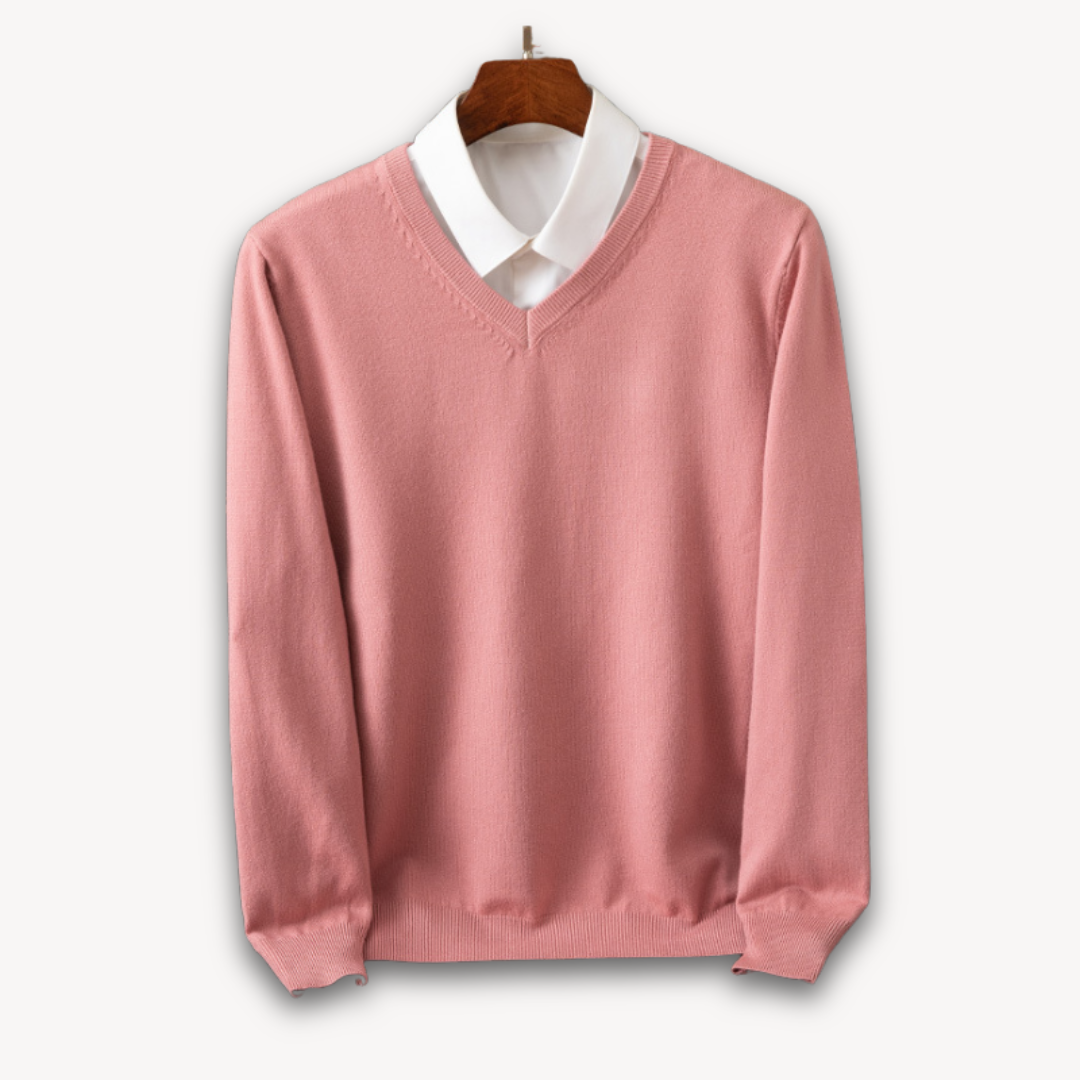 Oliver™ | Jersey de cachemira de hombre con cuello de pico