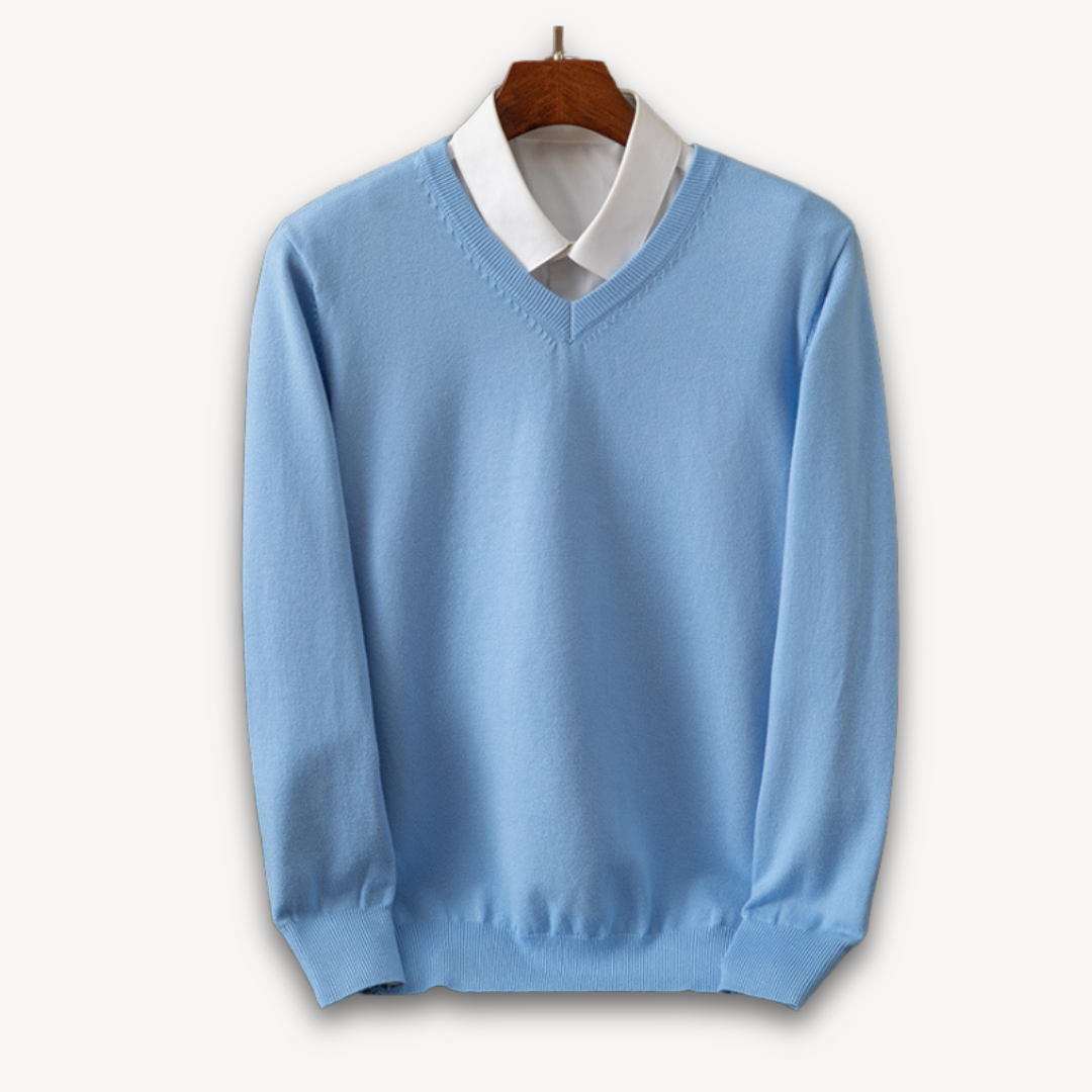 Oliver™ | Jersey de cachemira de hombre con cuello de pico