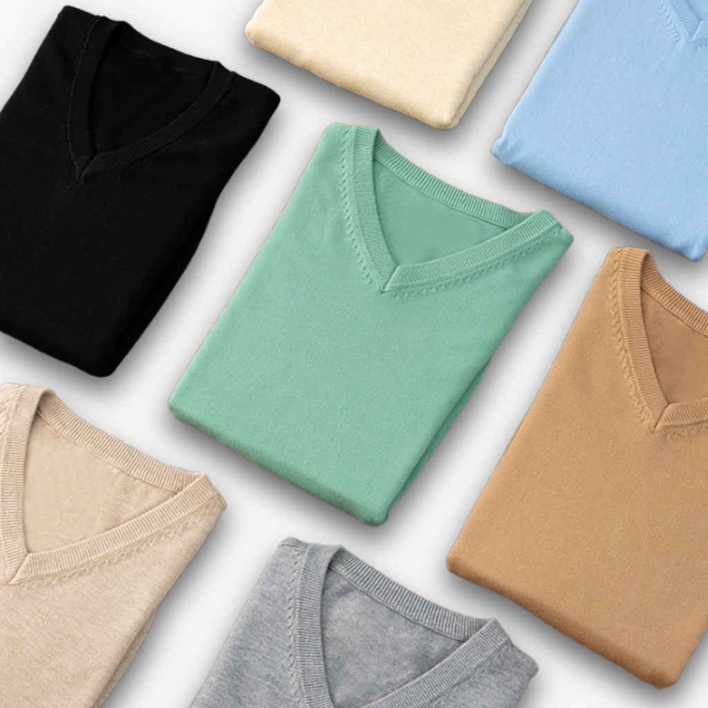 Oliver™ | Jersey de cachemira de hombre con cuello de pico