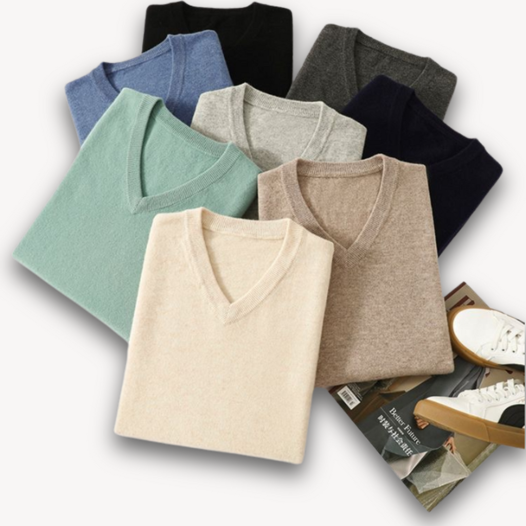 Oliver™ | Jersey de cachemira de hombre con cuello de pico