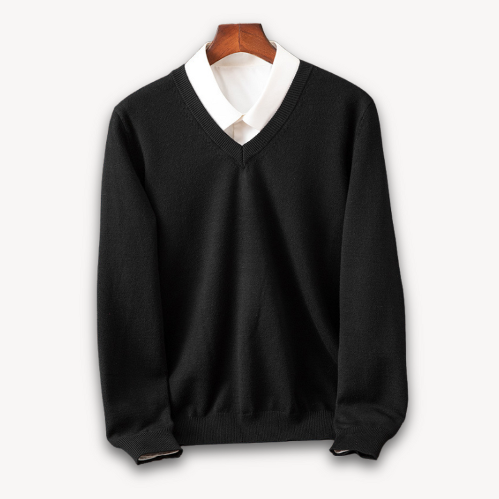 Oliver™ | Jersey de cachemira de hombre con cuello de pico