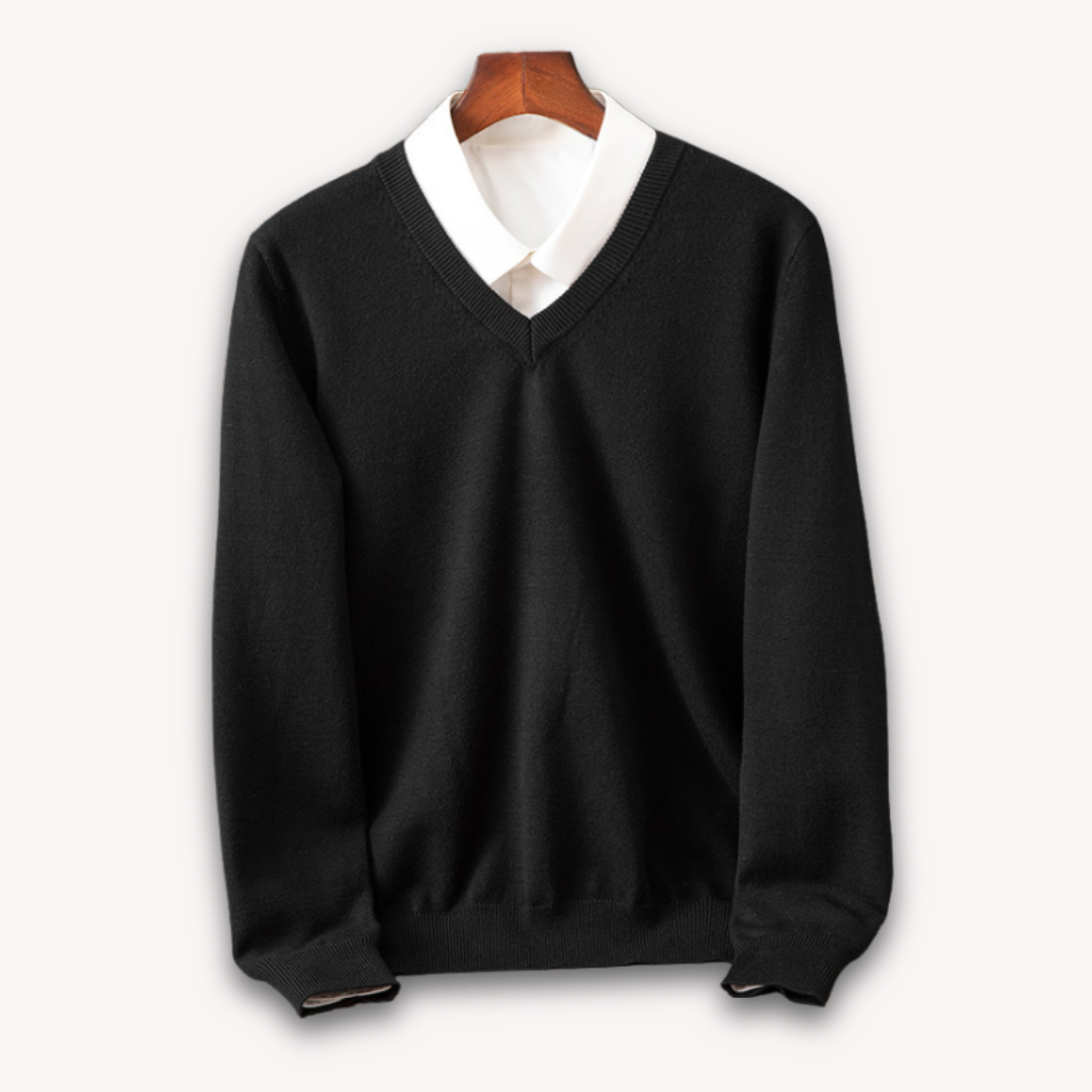Oliver™ | Jersey de cachemira de hombre con cuello de pico