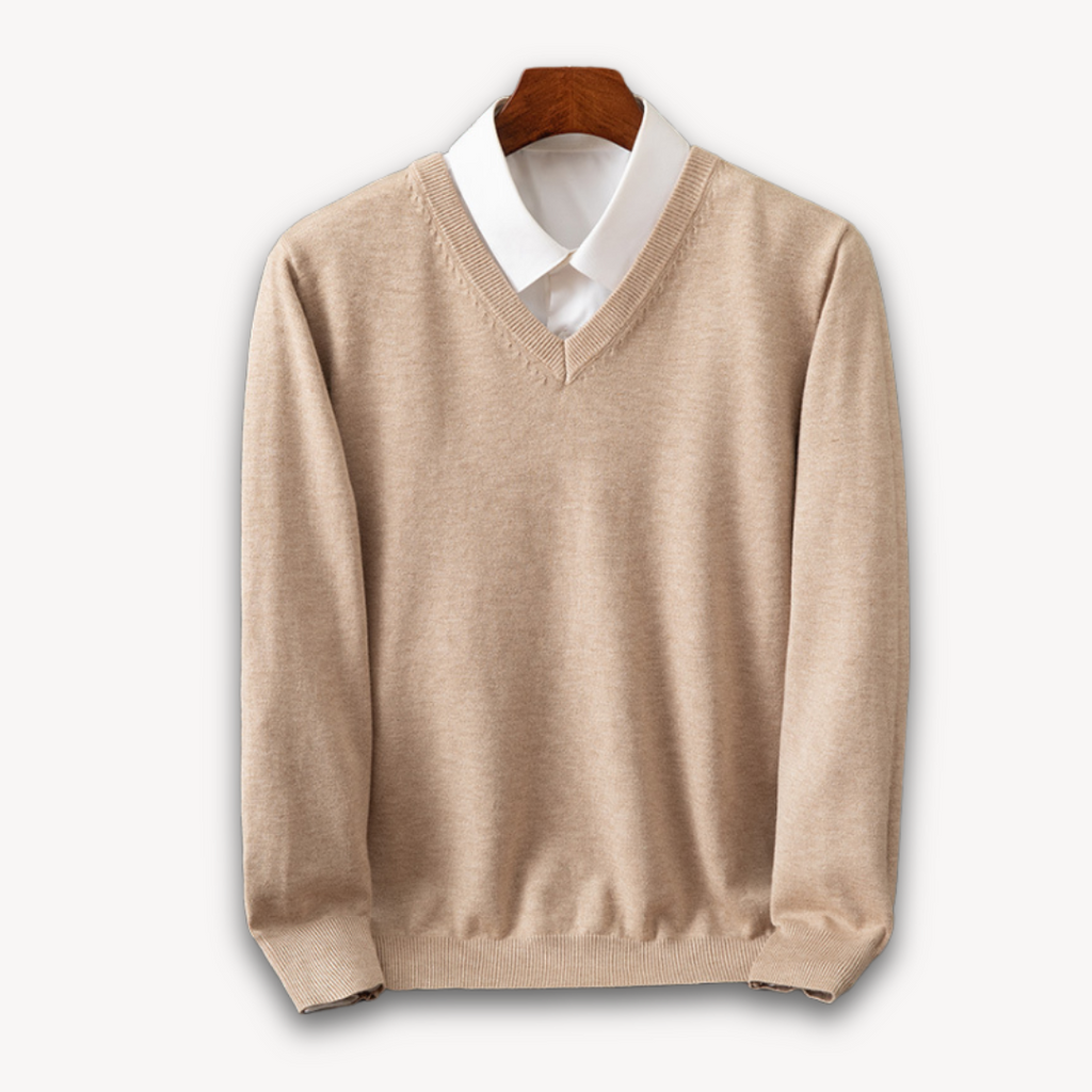 Oliver™ | Jersey de cachemira de hombre con cuello de pico