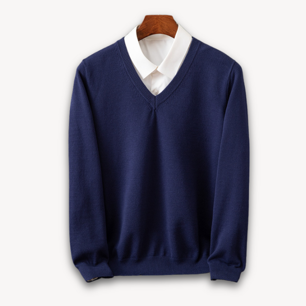 Oliver™ | Jersey de cachemira de hombre con cuello de pico