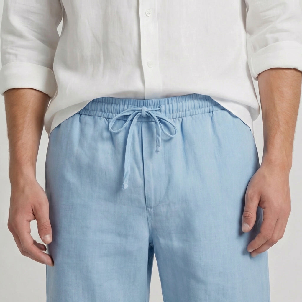 Zachary™ | Bermudas de lino con cintura elástica y cordón
