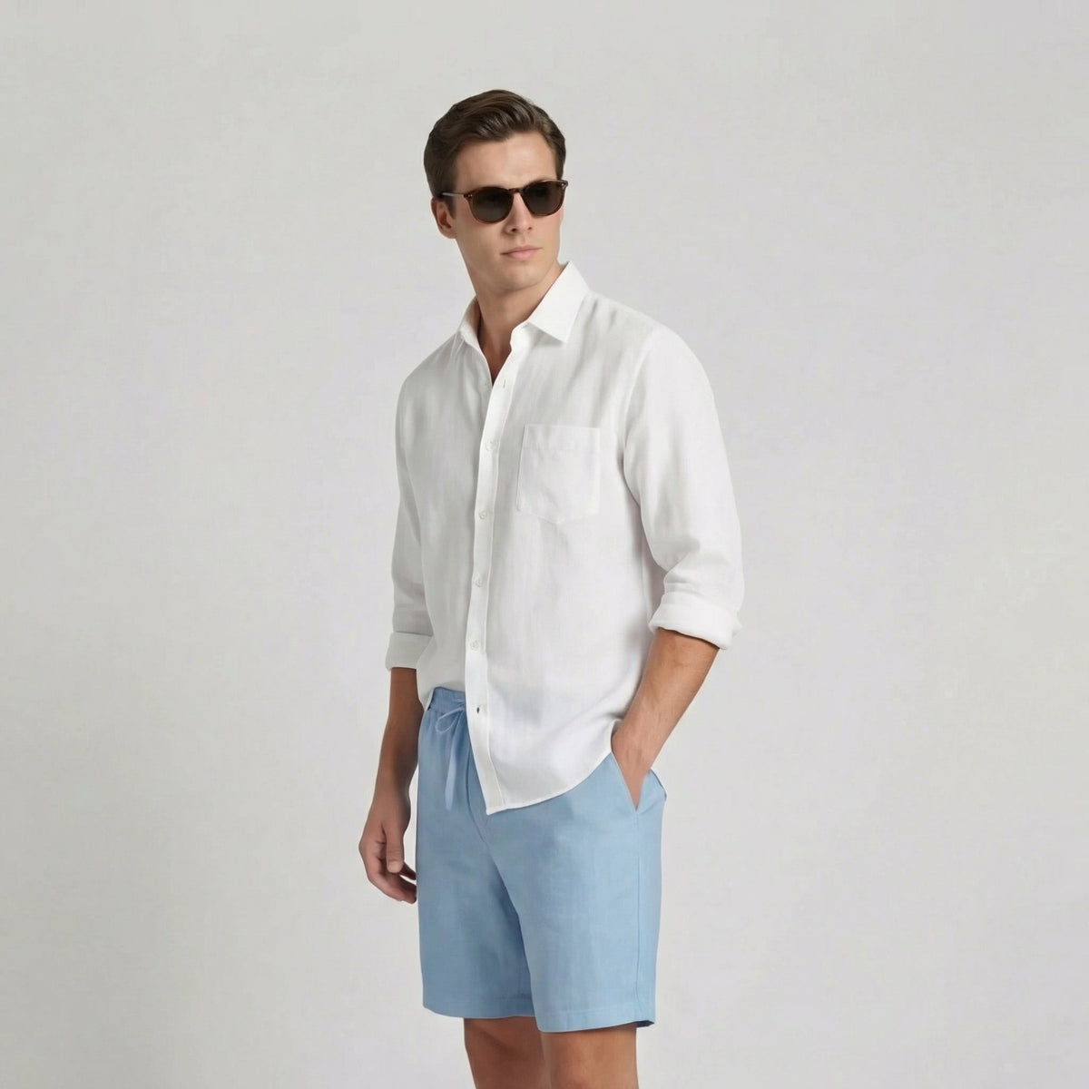 Zachary™ | Bermudas de lino con cintura elástica y cordón