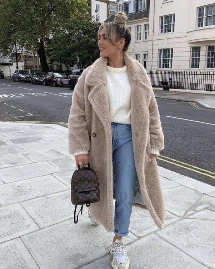 Cora™ | Abrigo largo de borreguito oversize