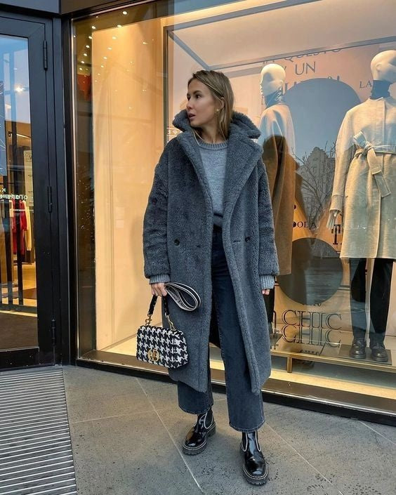 Cora™ | Abrigo largo de borreguito oversize