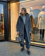 Cora™ | Abrigo largo de borreguito oversize