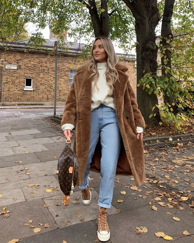 Cora™ | Abrigo largo de borreguito oversize