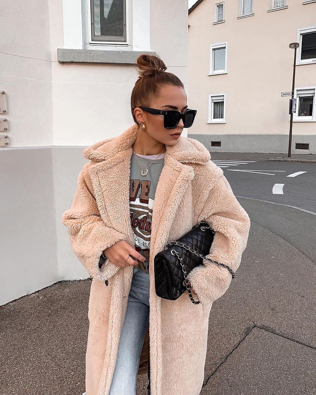 Cora™ | Abrigo largo de borreguito oversize