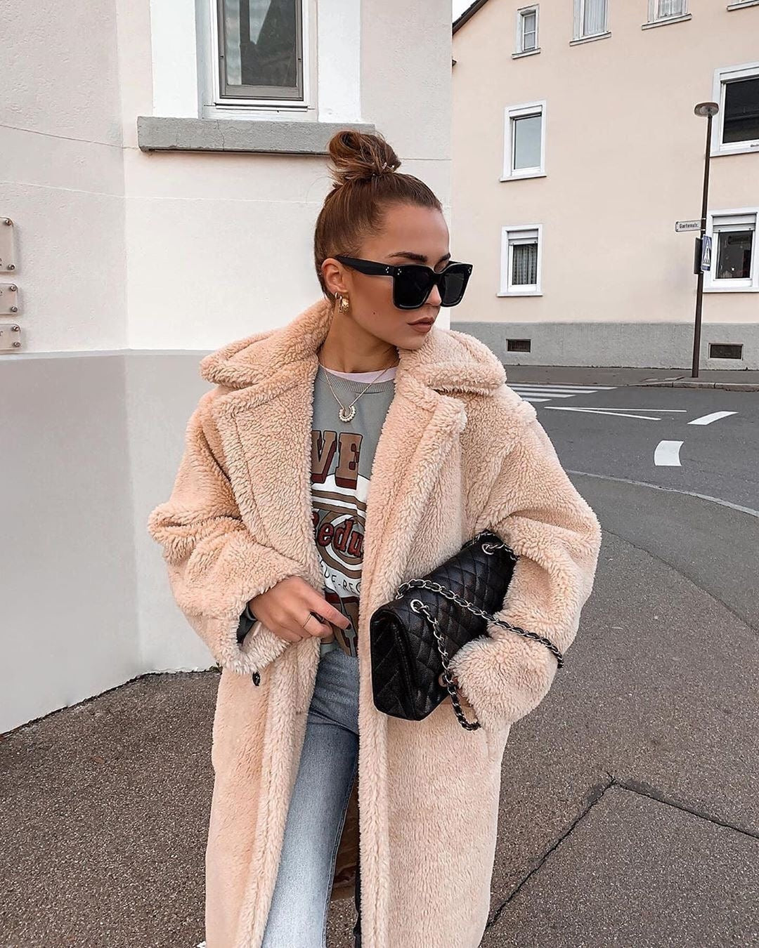 Cora™ | Abrigo largo de borreguito oversize