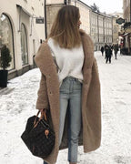 Cora™ | Abrigo largo de borreguito oversize