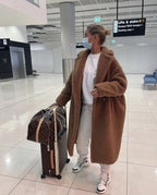 Cora™ | Abrigo largo de borreguito oversize