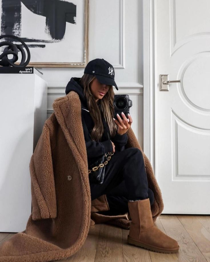 Cora™ | Abrigo largo de borreguito oversize