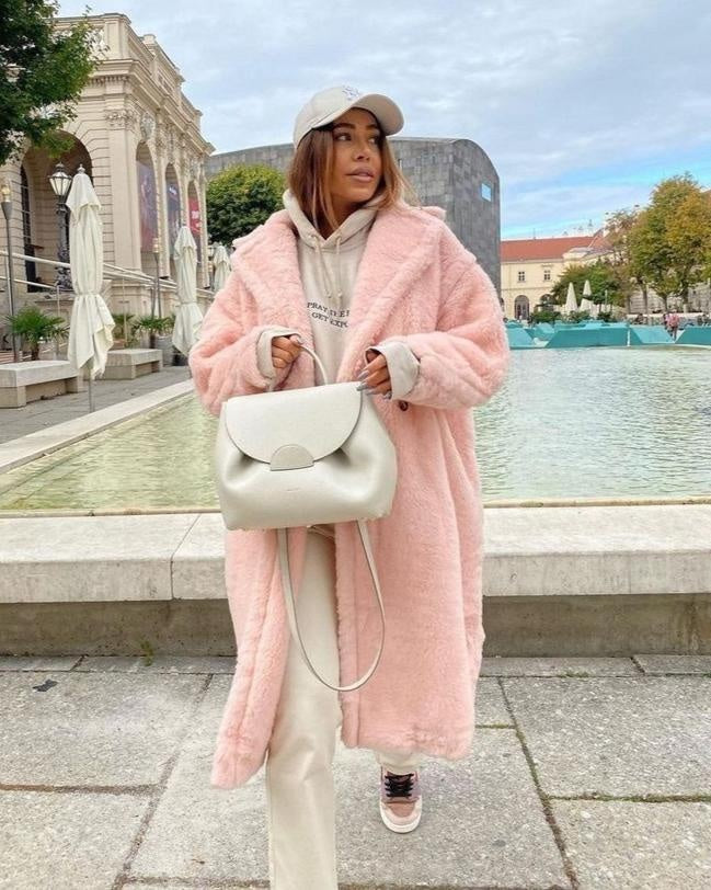 Cora™ | Abrigo largo de borreguito oversize