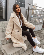 Cora™ | Abrigo largo de borreguito oversize