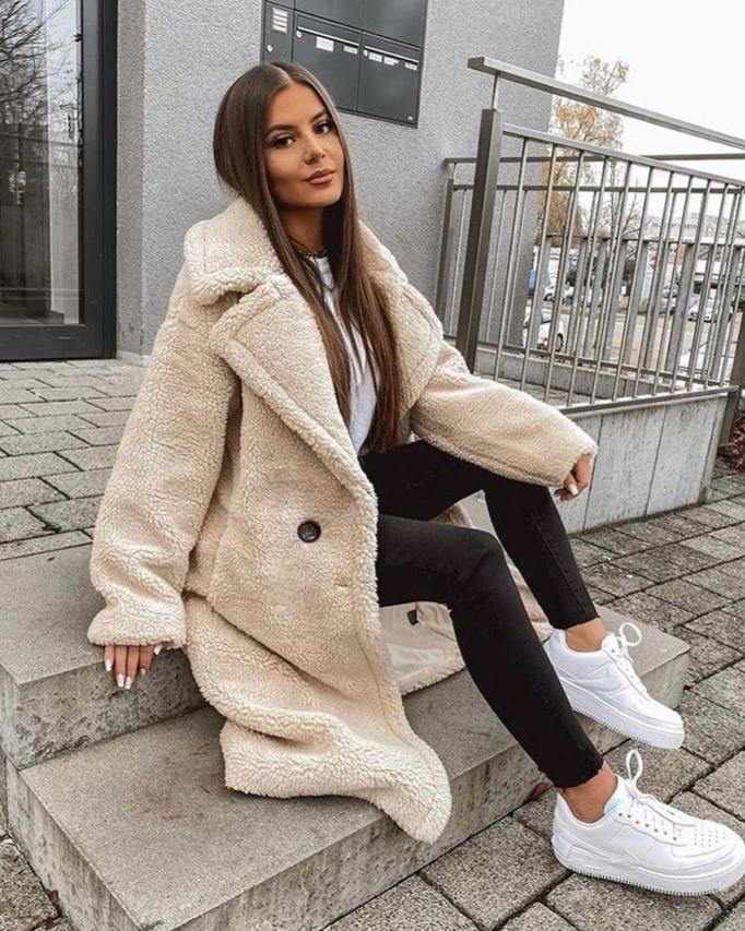 Cora™ | Abrigo largo de borreguito oversize