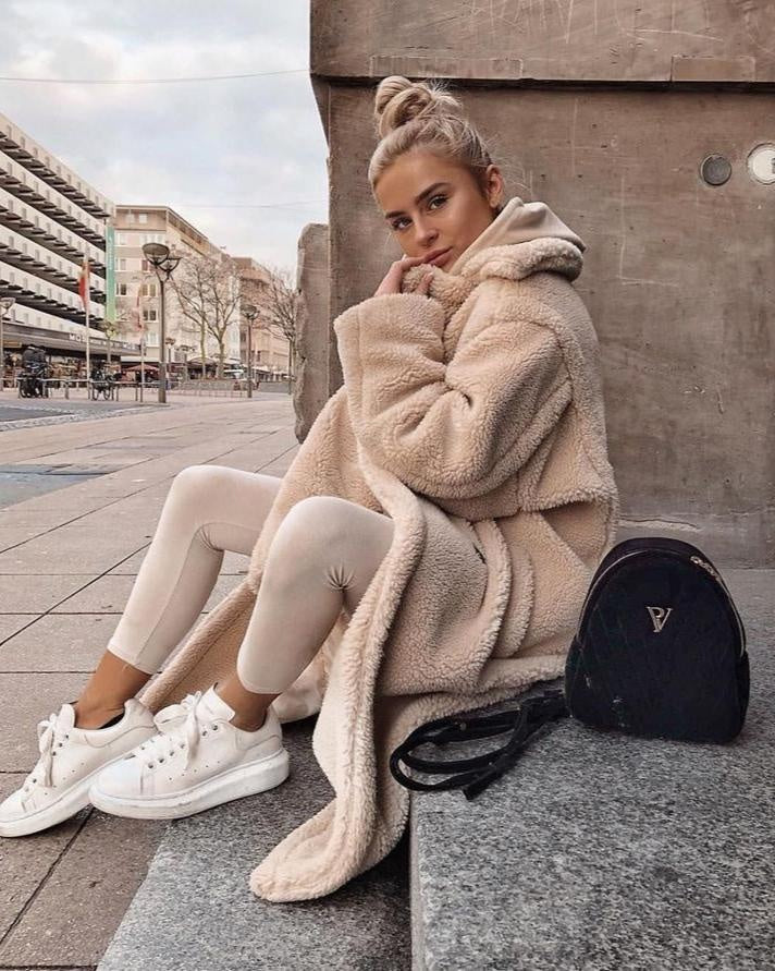 Cora™ | Abrigo largo de borreguito oversize
