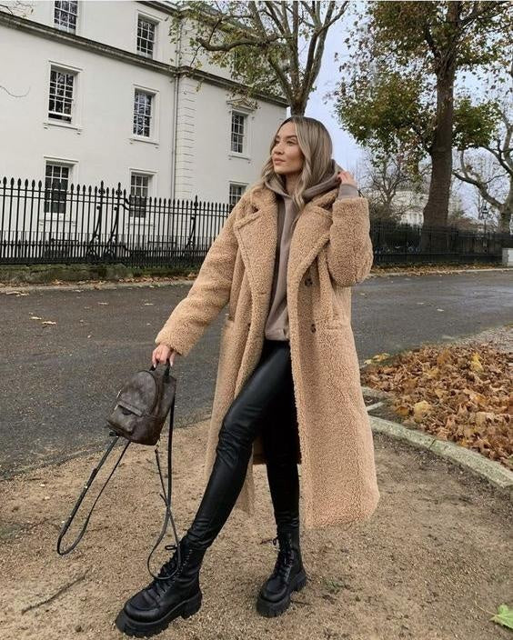 Cora™ | Abrigo largo de borreguito oversize