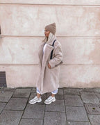 Cora™ | Abrigo largo de borreguito oversize