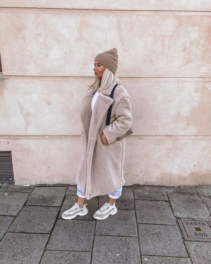 Cora™ | Abrigo largo de borreguito oversize
