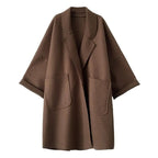 Mackenzie™ | Abrigo largo de mezcla de lana oversize con solapas