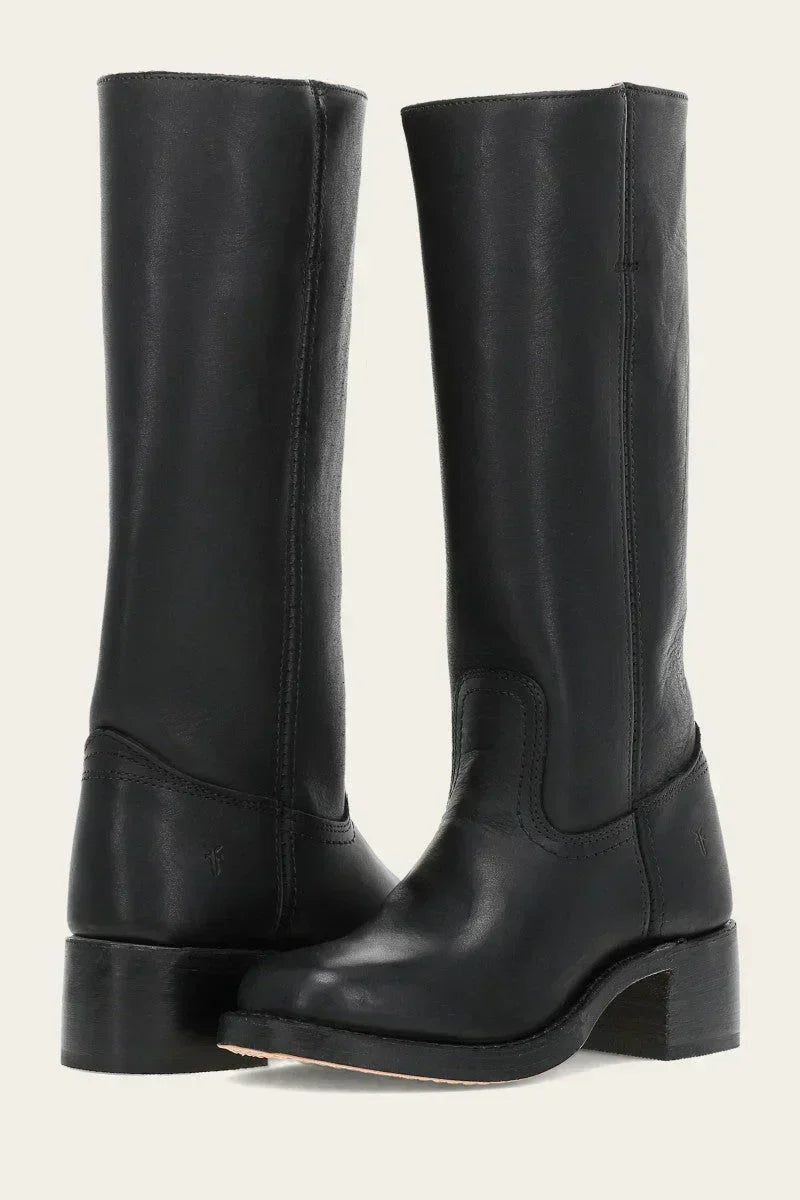 Erin™ | Botas cowboy de piel de caña alta con tacón