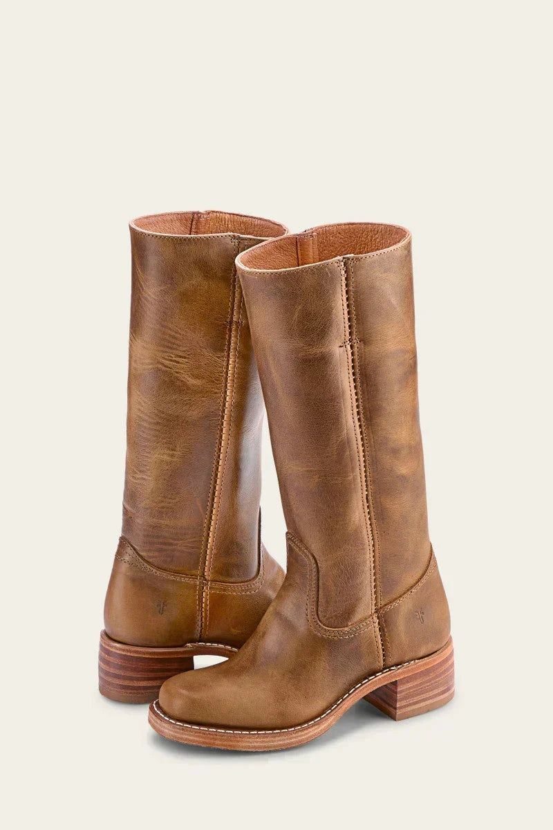 Erin™ | Botas cowboy de piel de caña alta con tacón