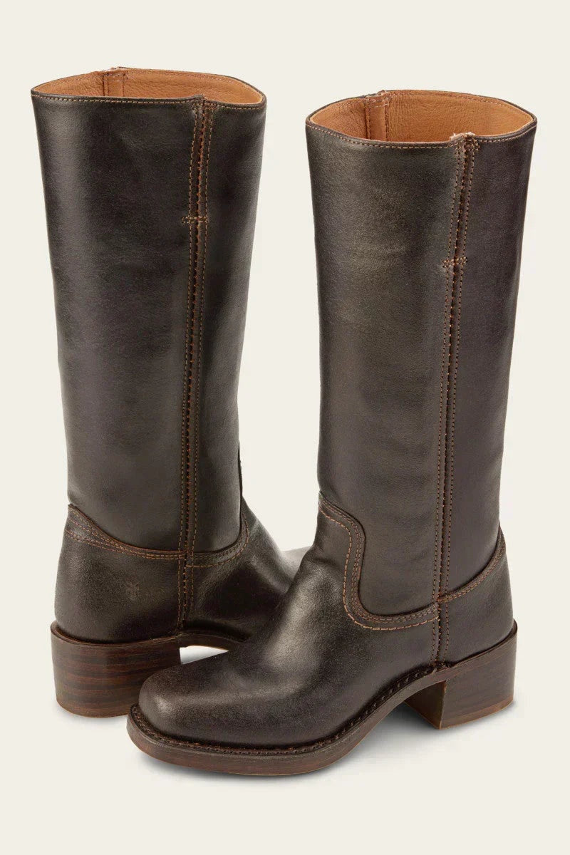 Erin™ | Botas cowboy de piel de caña alta con tacón