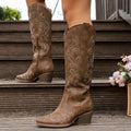 Hope™ | Botas camperas altas bordadas estilo western