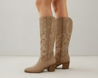 Leila™ | Botas camperas altas con bordado western