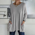 Grace™ | Camiseta oversize de manga larga con bolsillos
