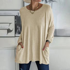 Grace™ | Camiseta oversize de manga larga con bolsillos