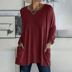 Grace™ | Camiseta oversize de manga larga con bolsillos