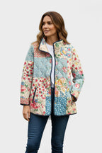 Olivia™ | Chaqueta acolchada de entretiempo con patchwork floral