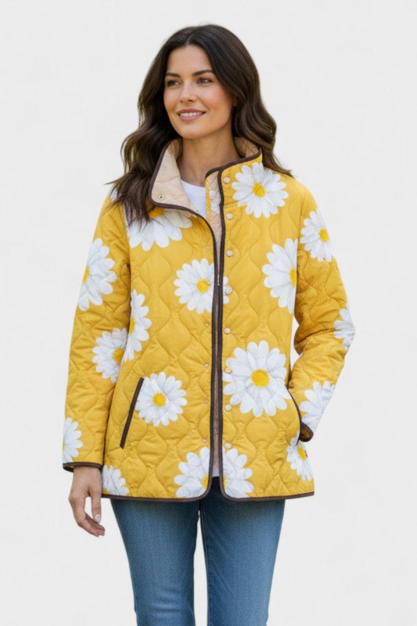 Olivia™ | Chaqueta acolchada de entretiempo con patchwork floral