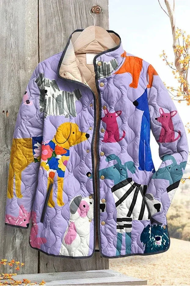 Olivia™ | Chaqueta acolchada de entretiempo con patchwork floral