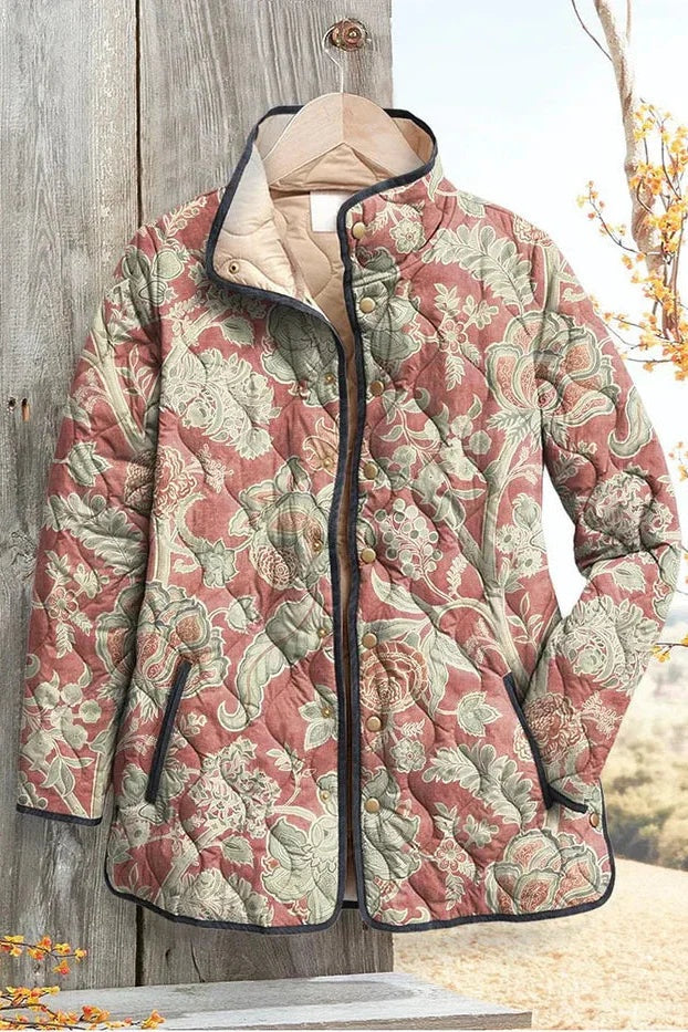 Olivia™ | Chaqueta acolchada de entretiempo con patchwork floral