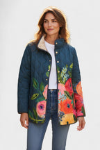 Olivia™ | Chaqueta acolchada de entretiempo con patchwork floral