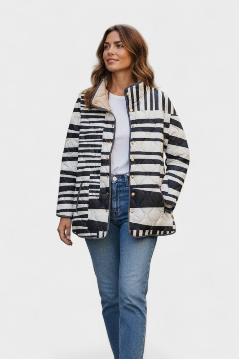 Olivia™ | Chaqueta acolchada de entretiempo con patchwork floral