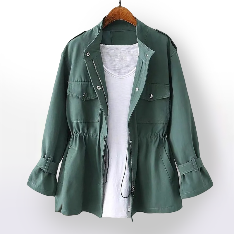Maggie™ | Chaqueta militar corta con cintura ajustable