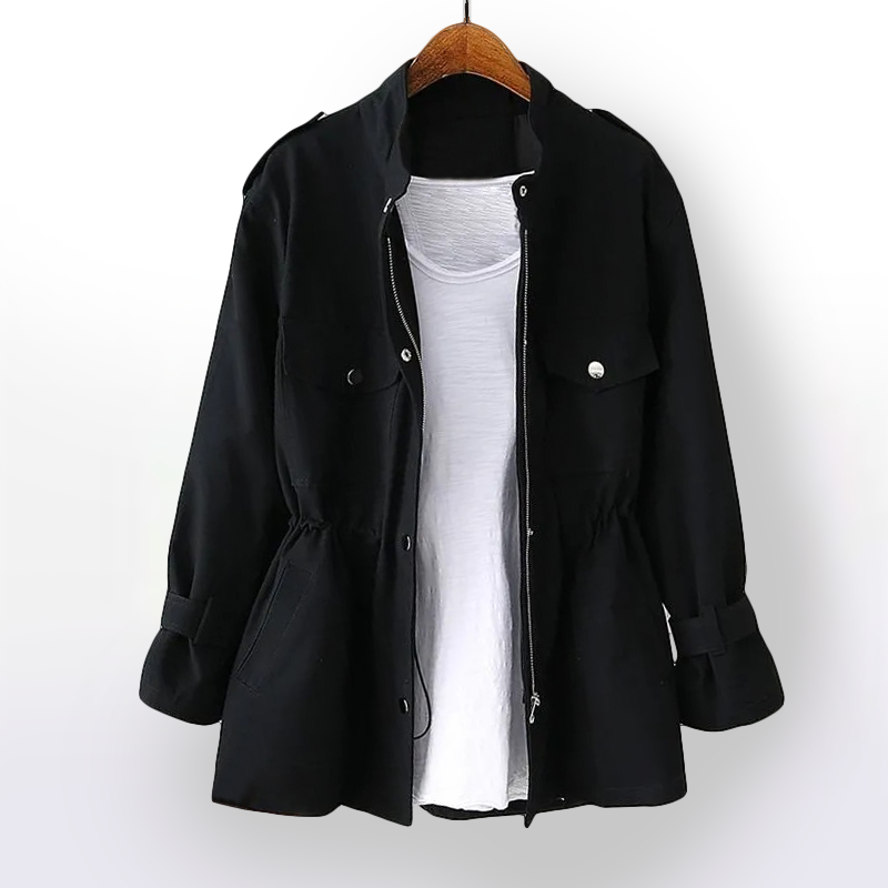 Maggie™ | Chaqueta militar corta con cintura ajustable