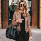 Nadia™ | Chaqueta motera de mujer de polipiel ajustada